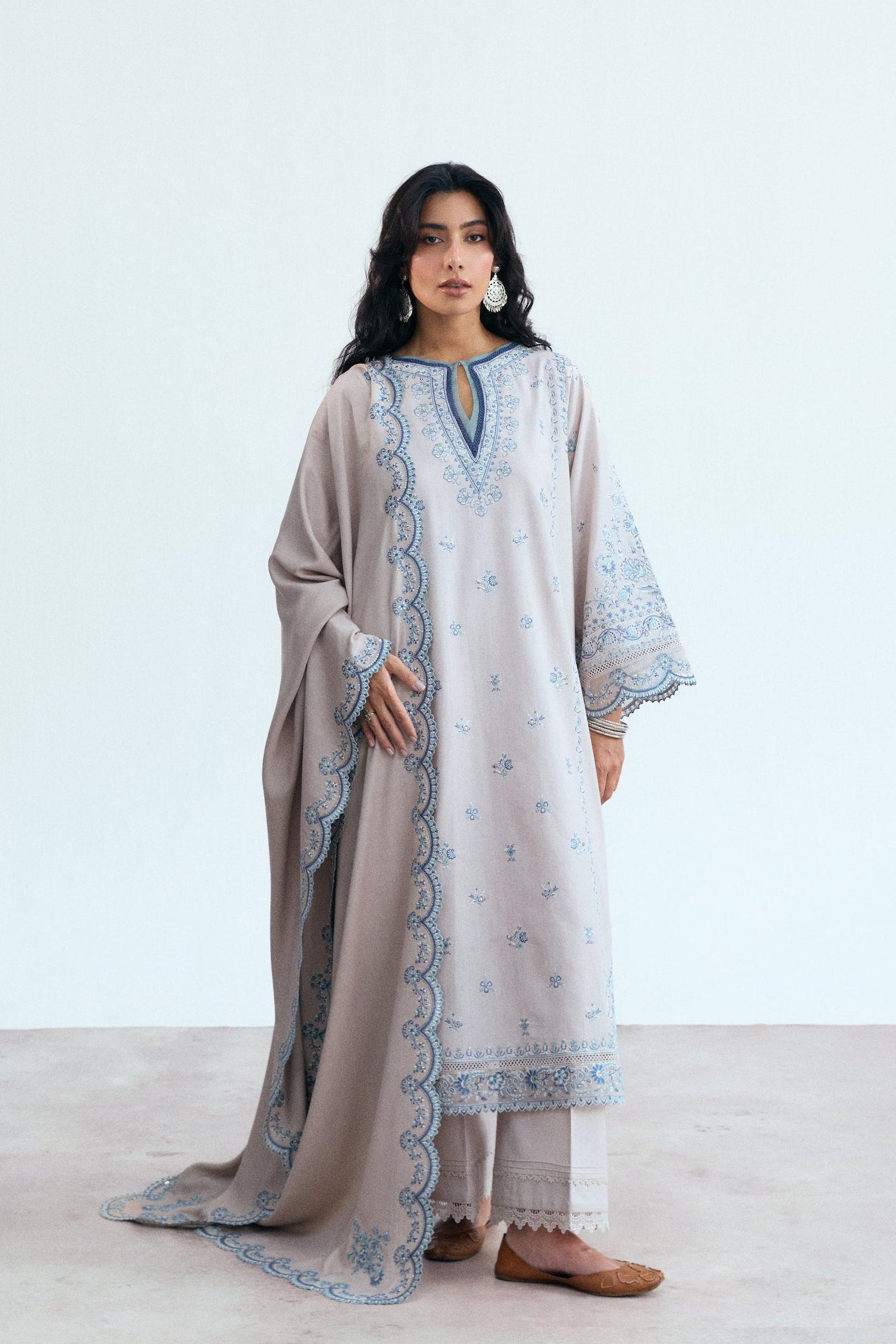 Khaddar linen casual salwar kameez for women