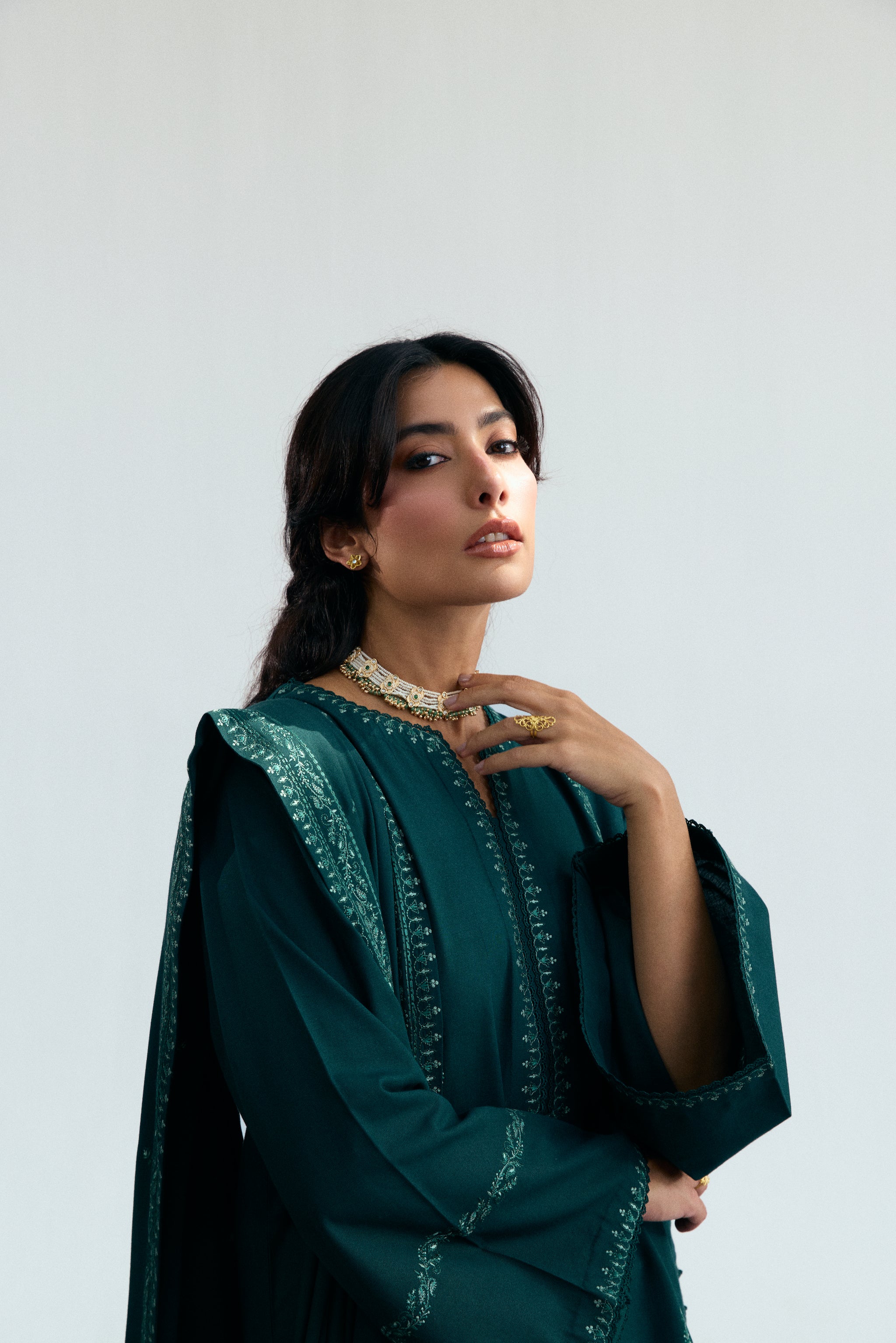 winter three piece khaddar salwar kameez