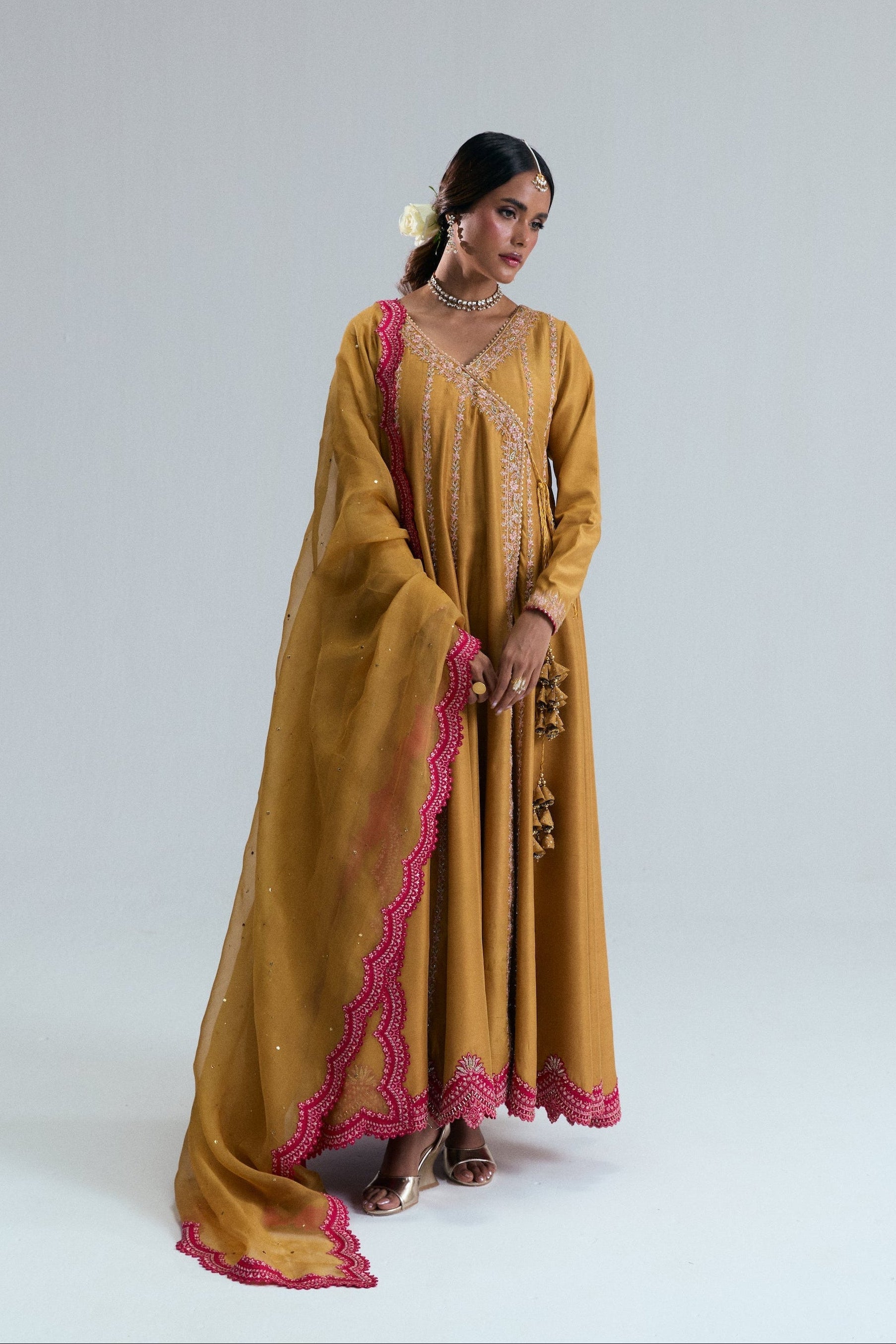 raw silk dresses with organza dupatta Silk Dress Plain Dress With Grand Dupatta Raw Silk Dress Plain Silk Suits  With Heavy Dupatta Online Golden