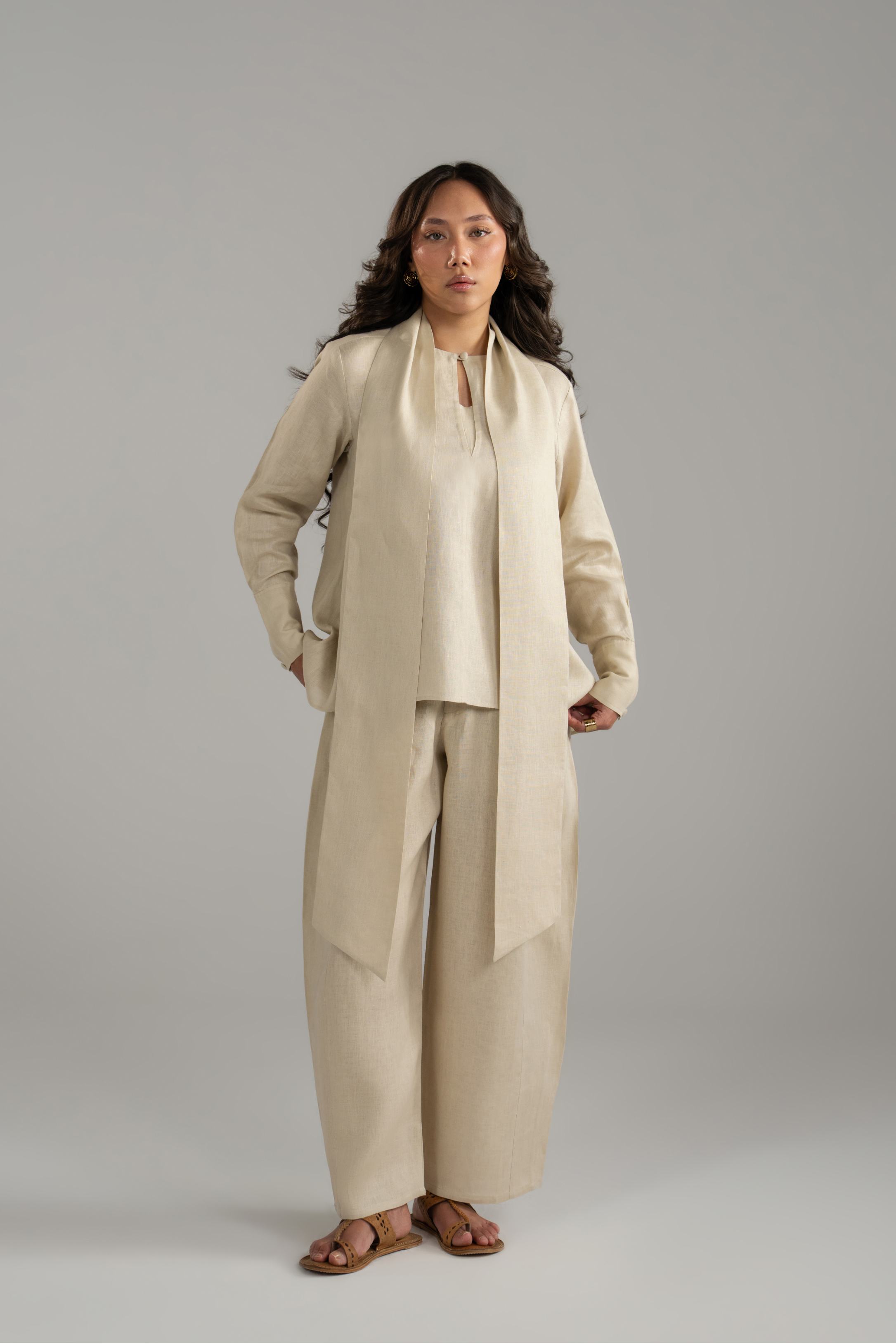 Keyhole Blouse and Balloon Trouser Co-ord