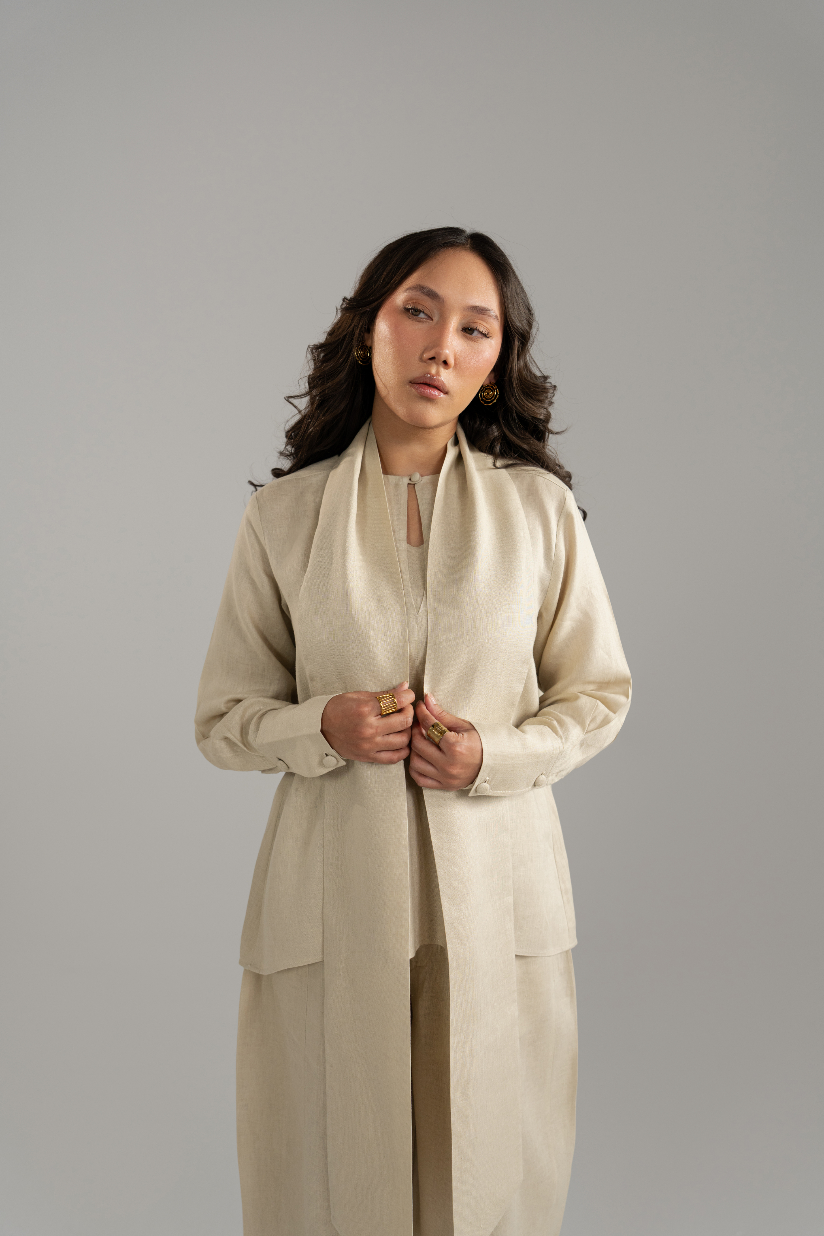 Keyhole Blouse and Balloon Trouser Co-ord