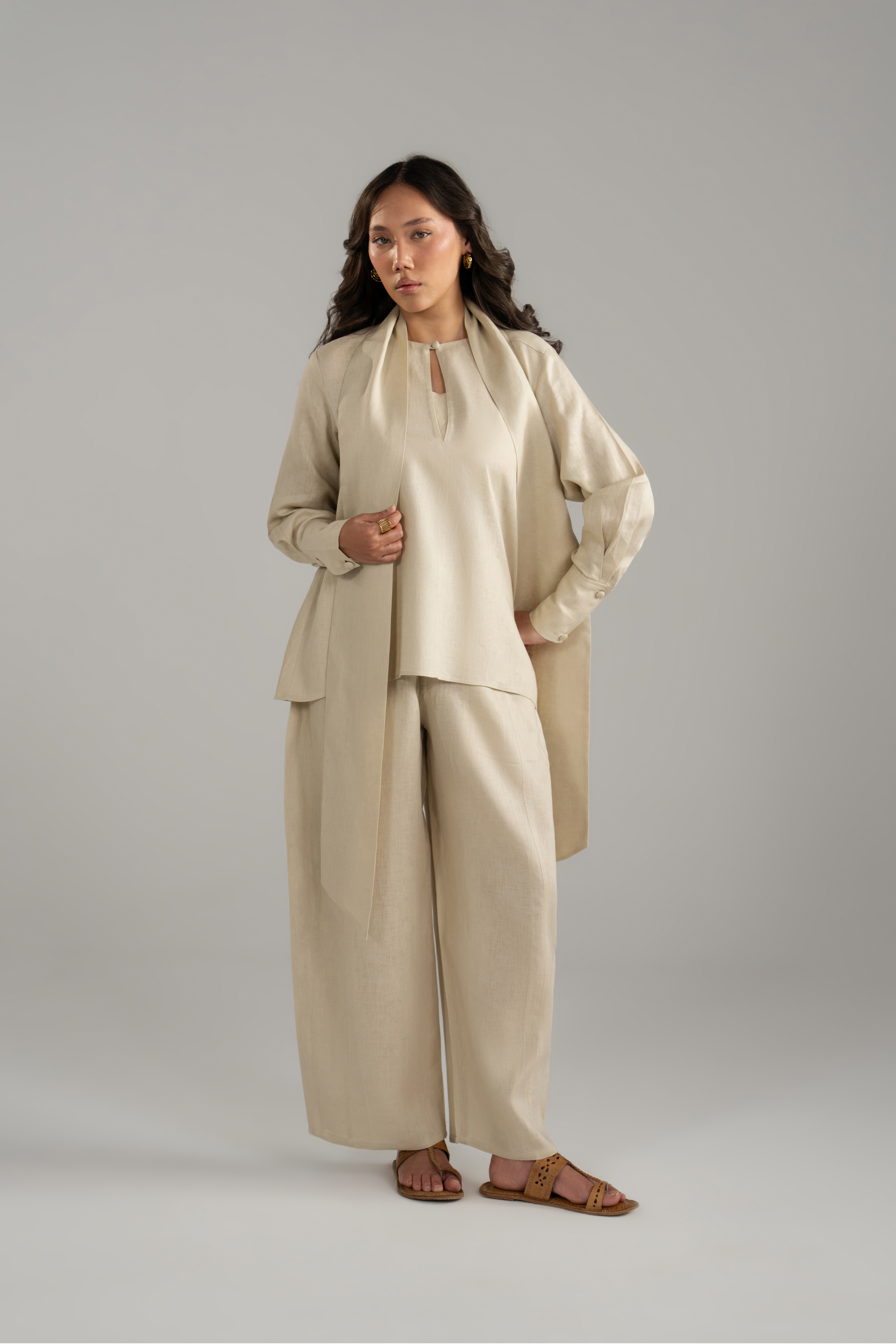 Keyhole Blouse and Balloon Trouser Co-ord