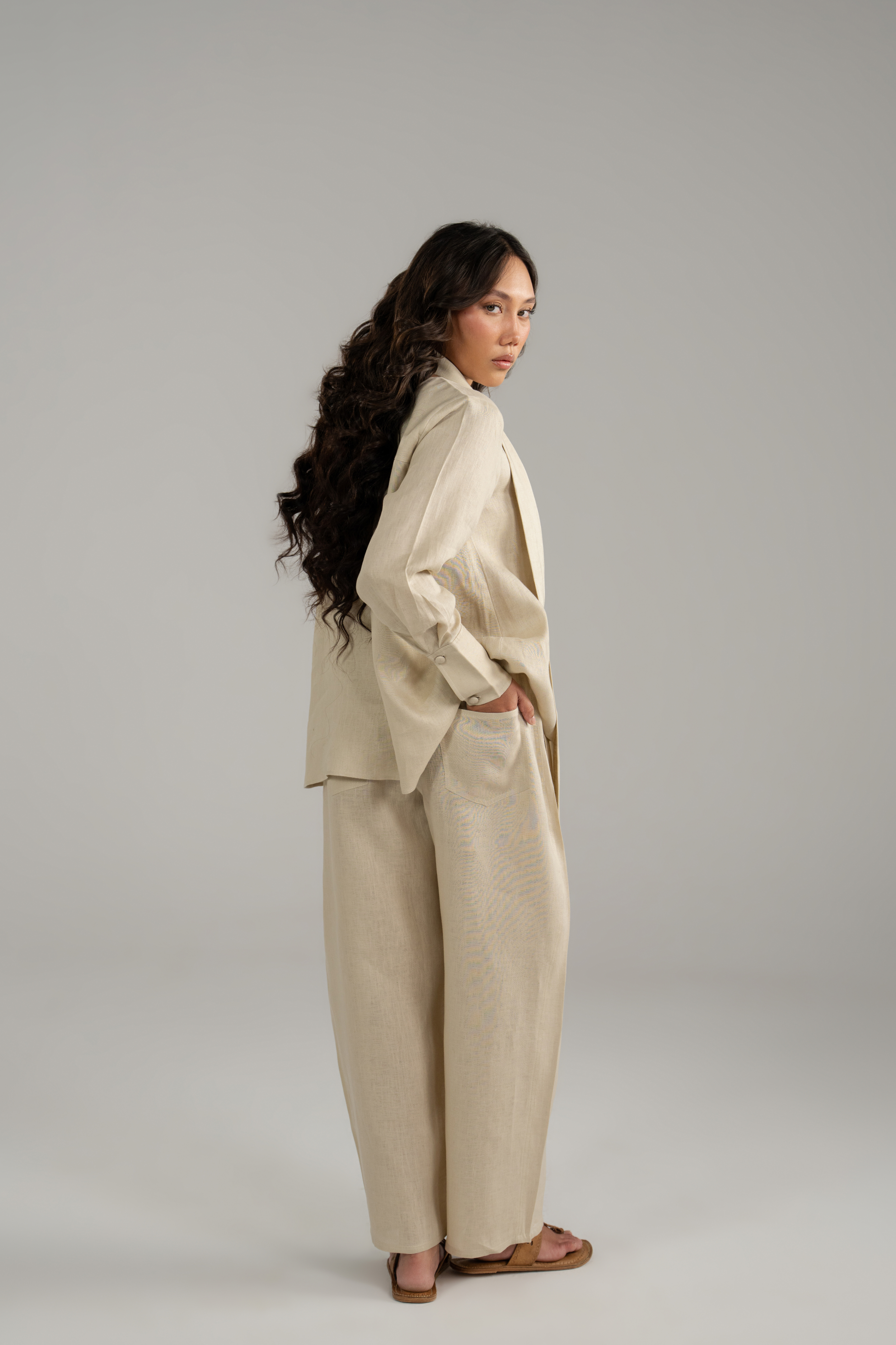 Keyhole Blouse and Balloon Trouser Co-ord
