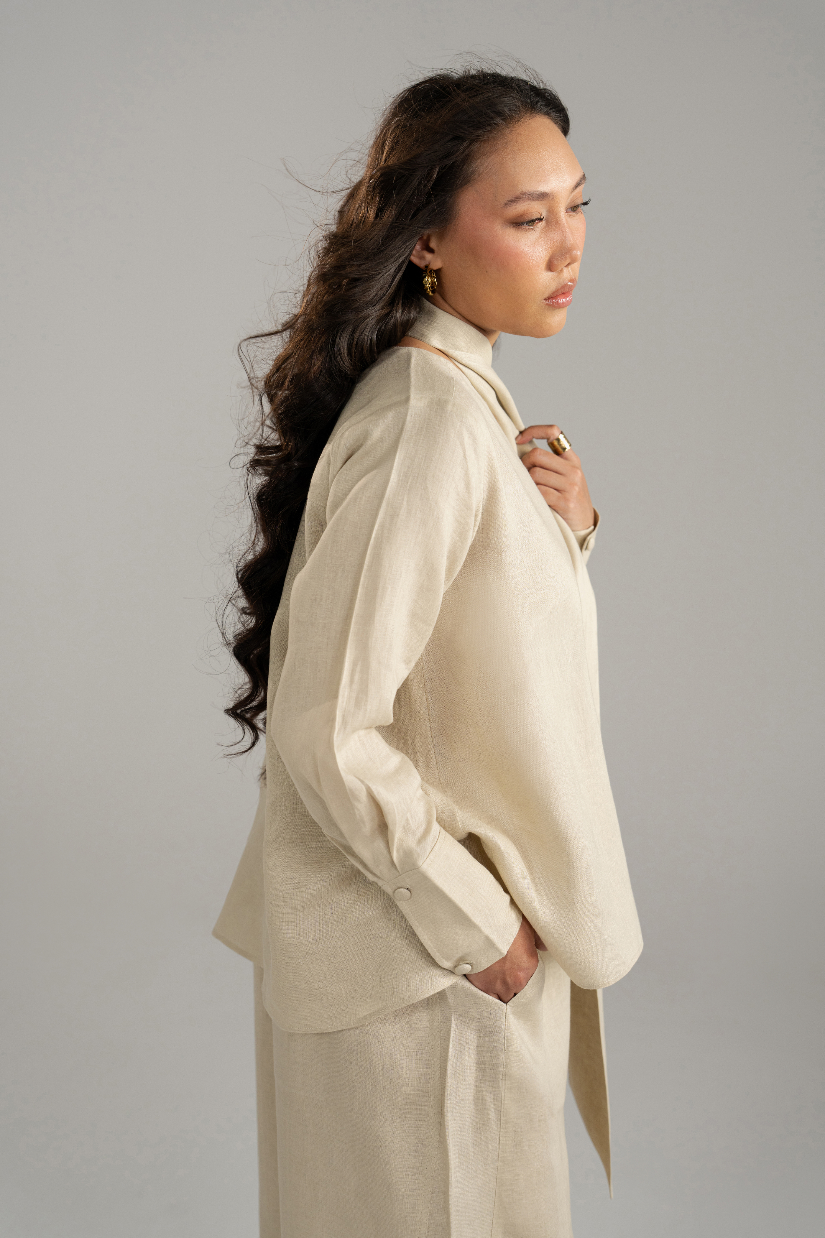 Keyhole Blouse and Balloon Trouser Co-ord