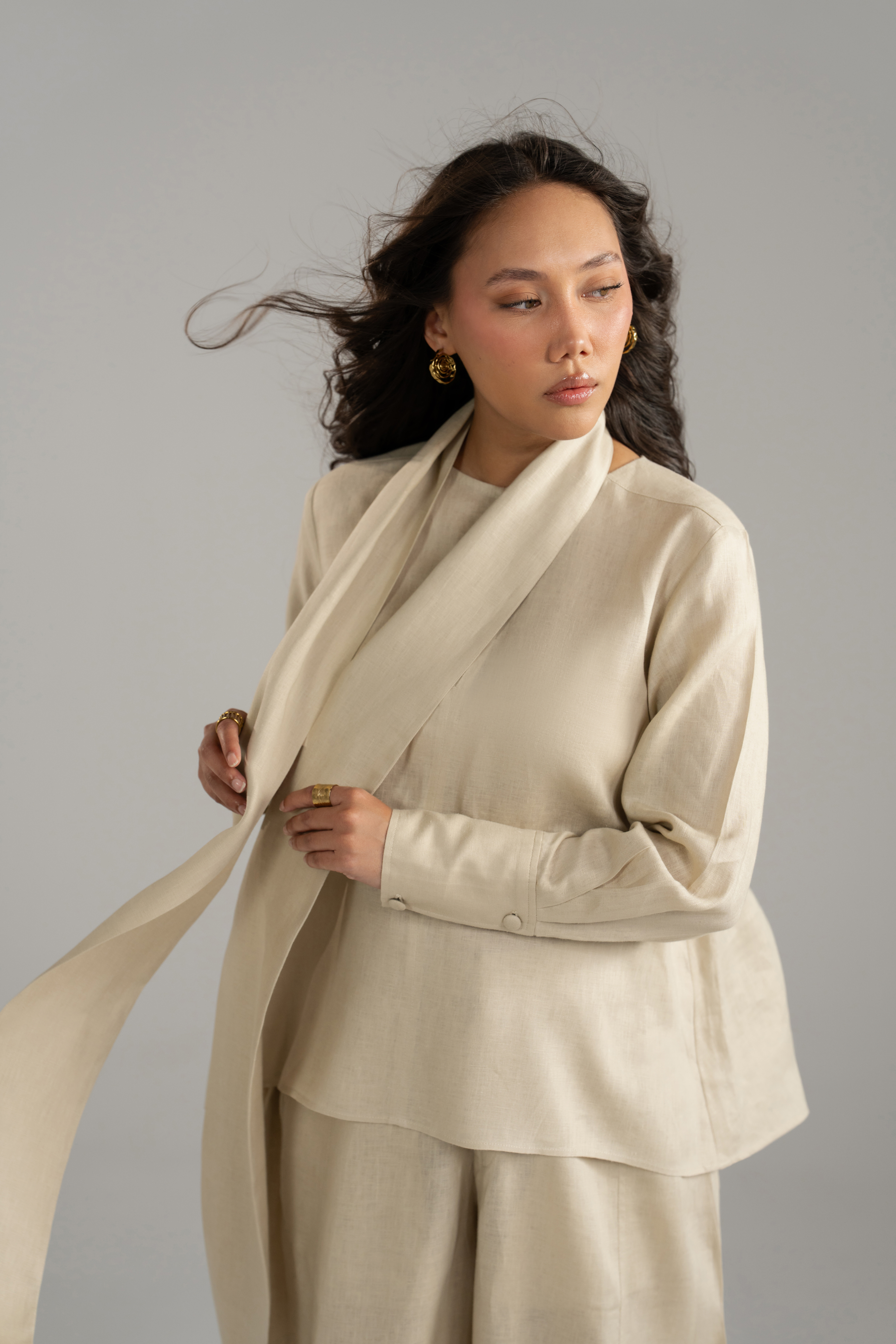 Keyhole Blouse and Balloon Trouser Co-ord