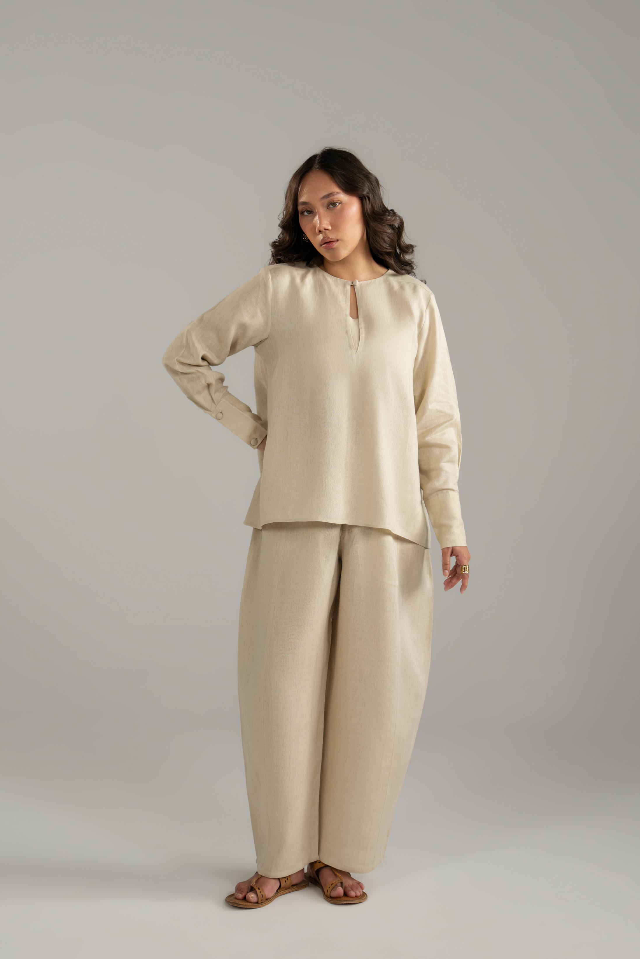 Keyhole Blouse and Balloon Trouser Co-ord