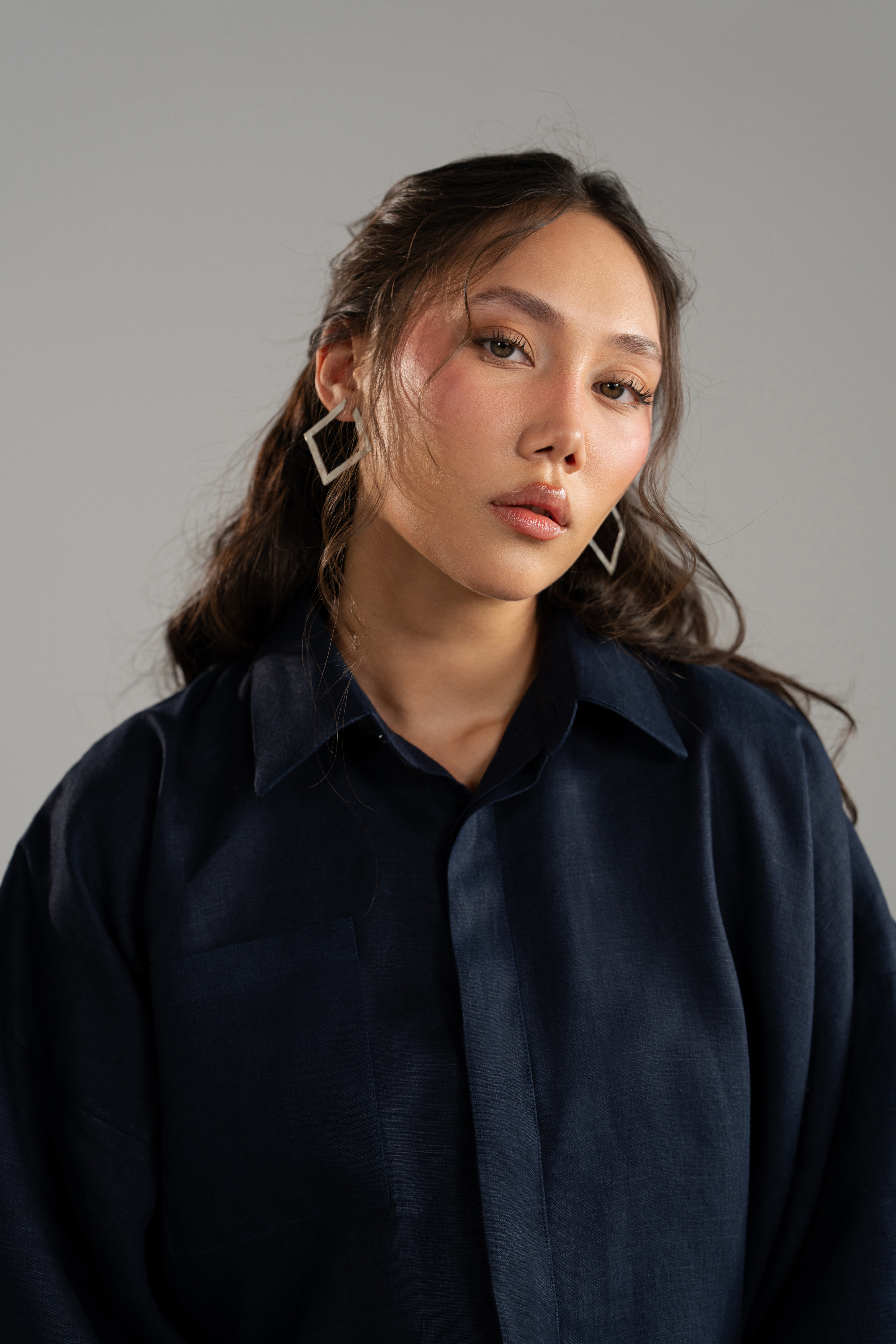 Linen Cropped Shirt and Wide Trouser Set