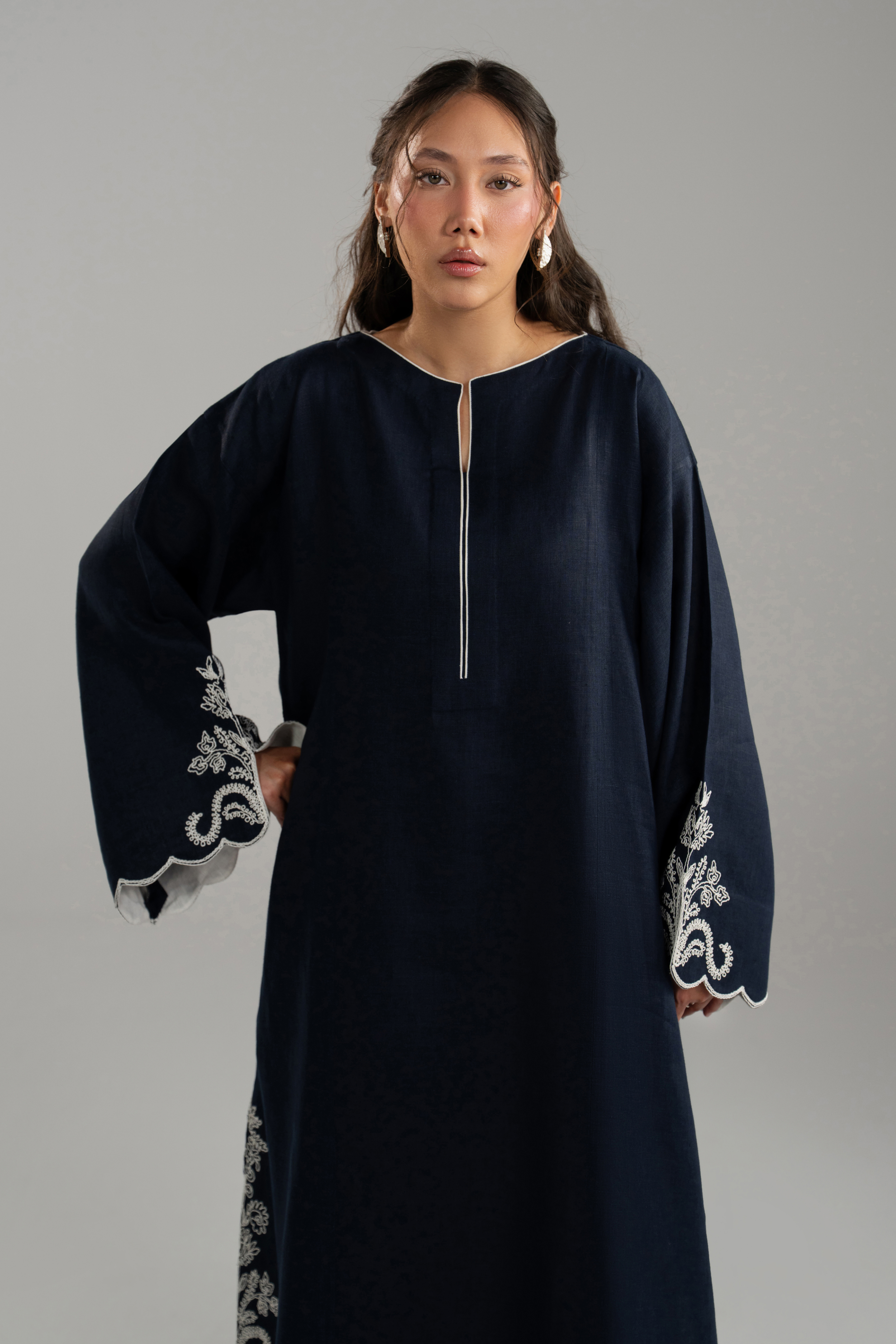 Embroidered Kaftan Set