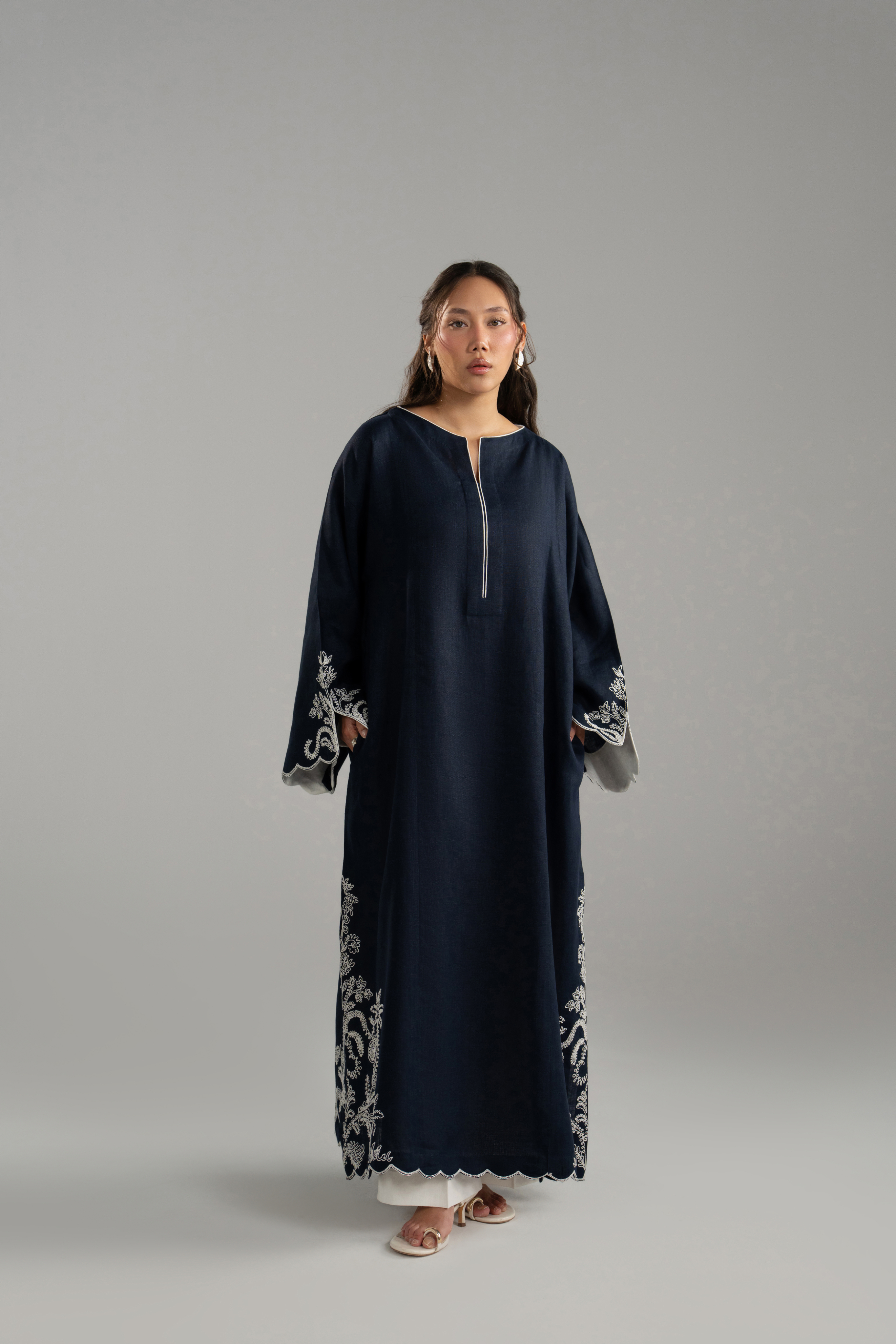 Embroidered Kaftan Set