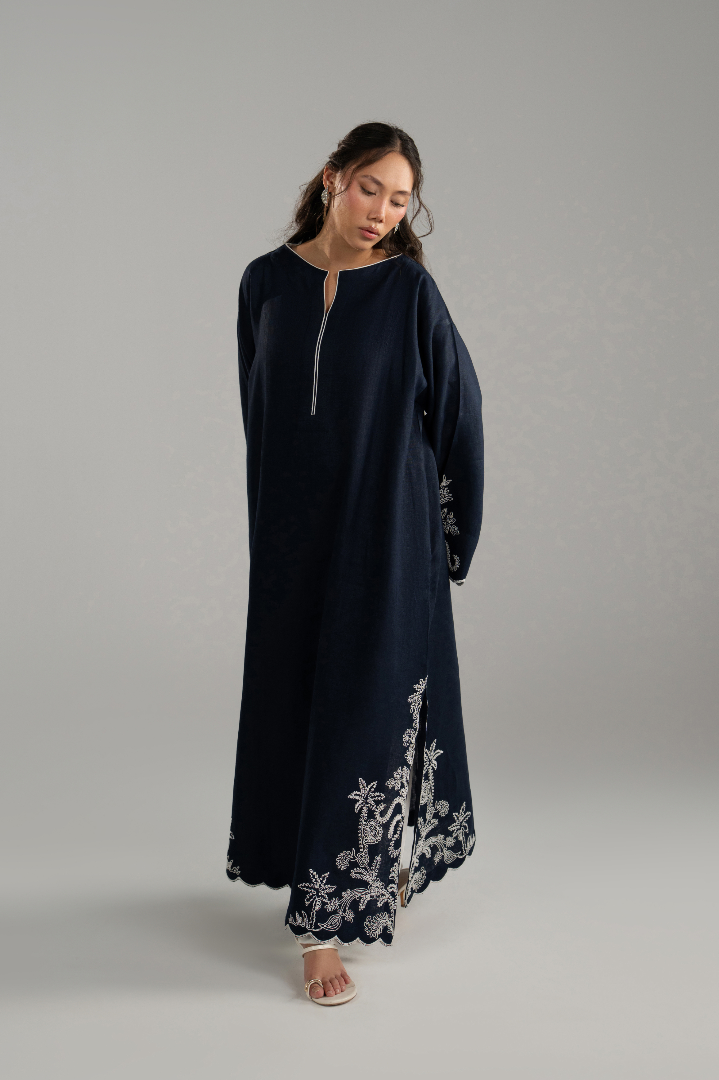 Embroidered Kaftan Set
