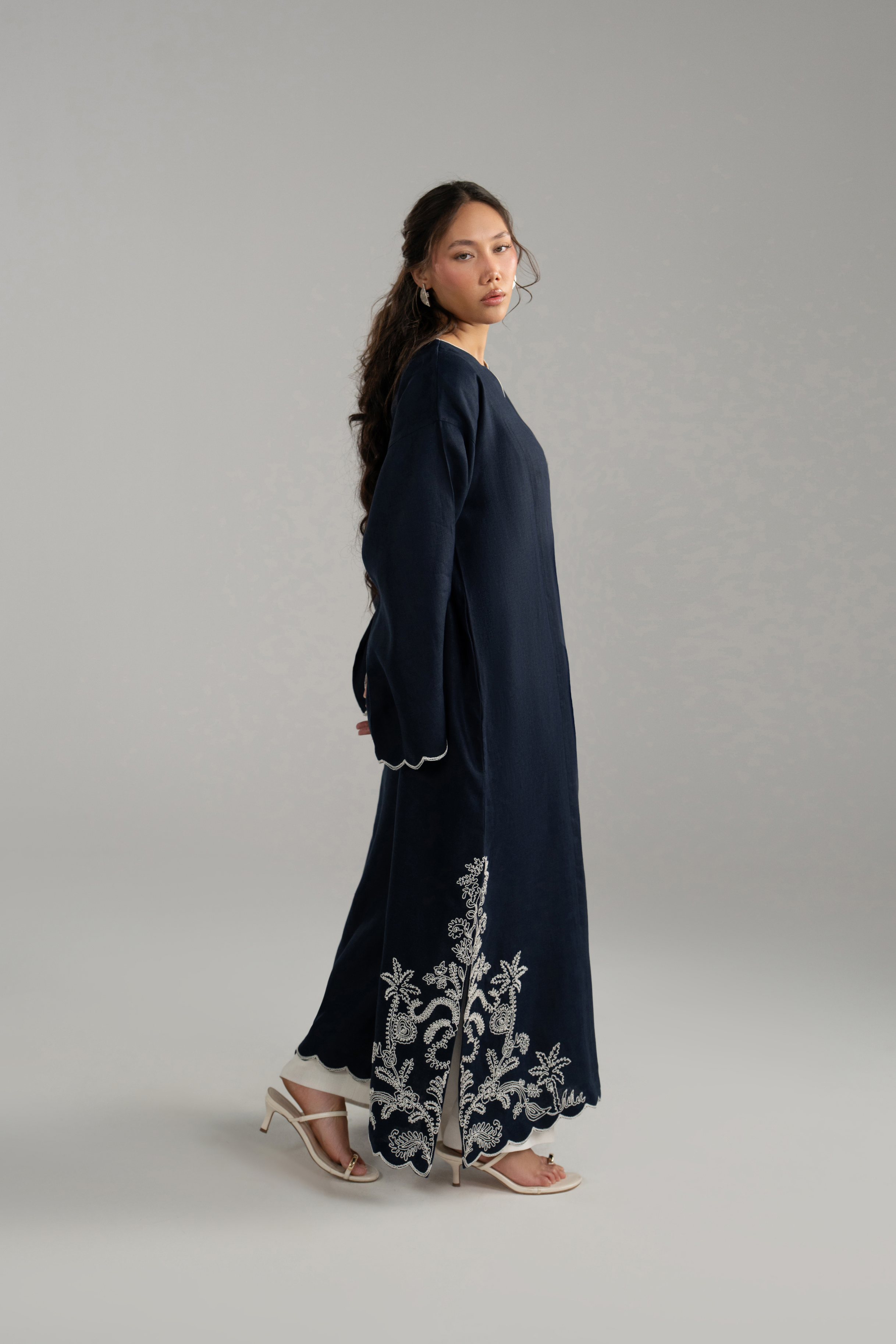 Embroidered Kaftan Set