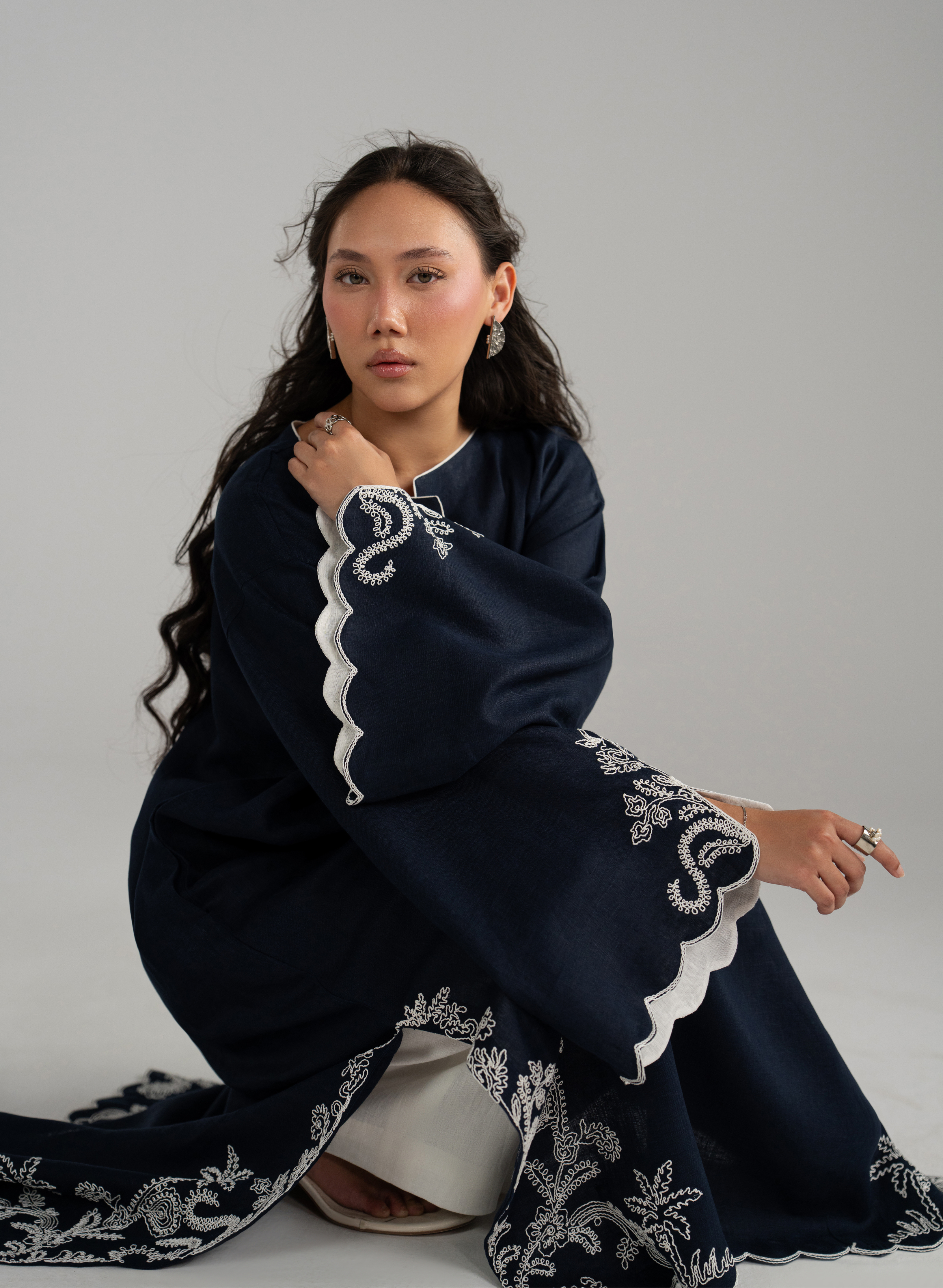 Embroidered Kaftan Set
